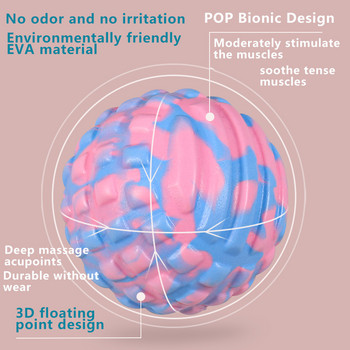 Топка за йога масаж TPE Материал Леко тяло с висока плътност Фитнес тяло Релаксация на тялото Фасция Топка с диаметър 7CM