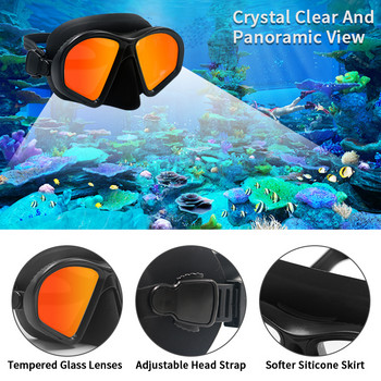 Επαγγελματικές μάσκες καταδύσεων χαμηλού όγκου Σετ κολύμβησης με αναπνευστήρα Φούστα σιλικόνης για ενήλικες Γυαλιά γυαλιά ομίχλης Εξοπλισμός πισίνας