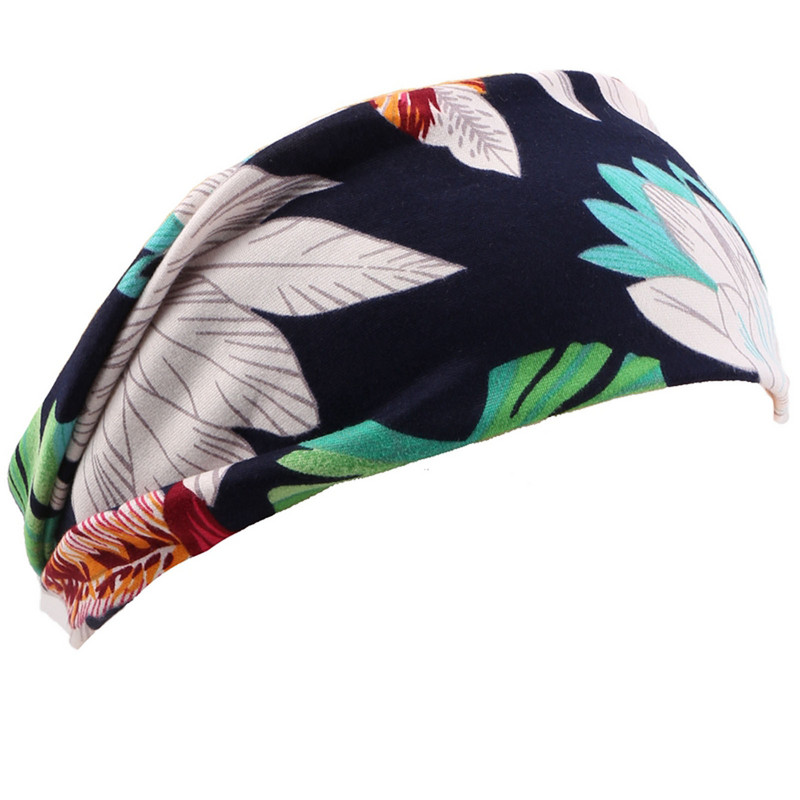 Gėlių jogos elastinė plaukų juosta Madinga moteriška galvos juosta, marginta bohemiškai plačia sportine šone, ištempiama treniruoklių salės galvos juosta bėgimo priedai