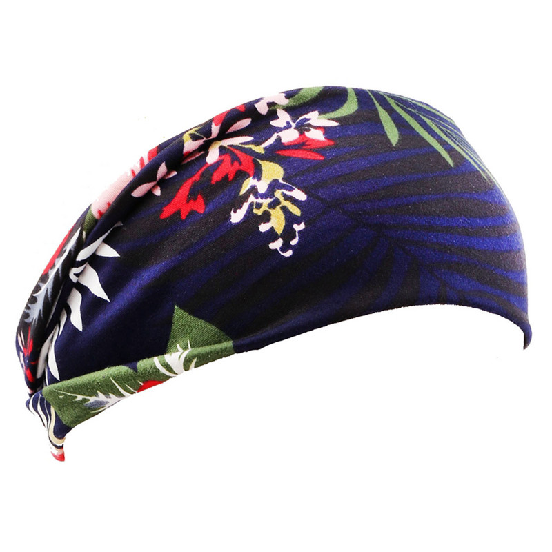 Gėlių jogos elastinė plaukų juosta Madinga moteriška galvos juosta, marginta bohemiškai plačia sportine šone, ištempiama treniruoklių salės galvos juosta bėgimo priedai