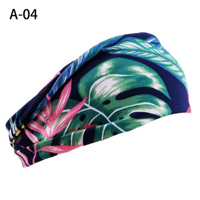 Νέα μόδα γυναικεία στάμπα Boho Head Scarf Quick Dry Sport Απορροφητικό ιδρώτα τουρμπάνι ελαστικό βαμβακερό κεφαλόδεσμο γιόγκα για προπόνηση μαλλιών