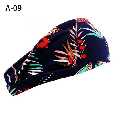 Νέα μόδα γυναικεία στάμπα Boho Head Scarf Quick Dry Sport Απορροφητικό ιδρώτα τουρμπάνι ελαστικό βαμβακερό κεφαλόδεσμο γιόγκα για προπόνηση μαλλιών