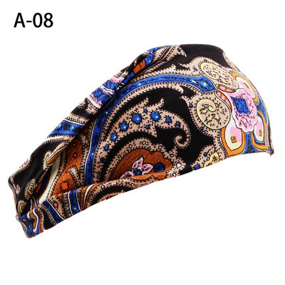 Νέα μόδα γυναικεία στάμπα Boho Head Scarf Quick Dry Sport Απορροφητικό ιδρώτα τουρμπάνι ελαστικό βαμβακερό κεφαλόδεσμο γιόγκα για προπόνηση μαλλιών