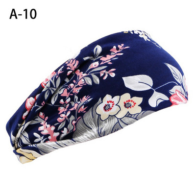 Νέα μόδα γυναικεία στάμπα Boho Head Scarf Quick Dry Sport Απορροφητικό ιδρώτα τουρμπάνι ελαστικό βαμβακερό κεφαλόδεσμο γιόγκα για προπόνηση μαλλιών
