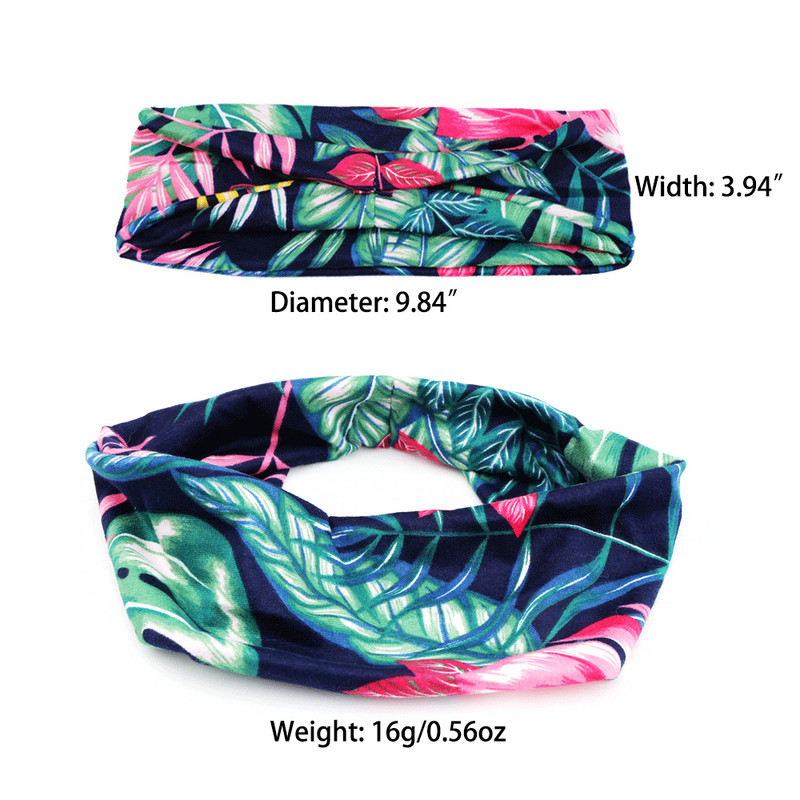 Нов моден дамски принт Boho шал за глава Бързосъхнещ спортен абсорбиращ потта тюрбан Еластична памучна лента за глава Yoga Workout лента за коса