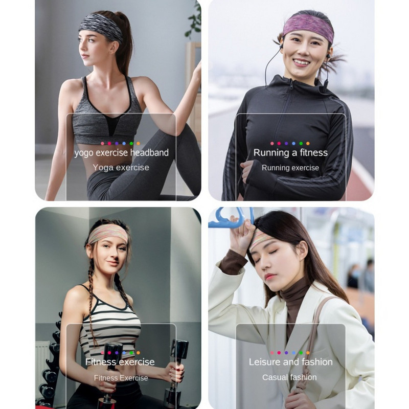 Спортна лента за глава Бягане Фитнес Лента за пот Еластична абсорбираща пот Колоездене Джог Тенис Йога Фитнес Лента за глава Превръзка за коса Мъже Жени