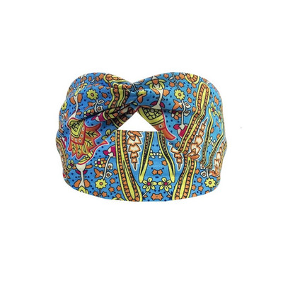 Divat Boho stílusú Cross Hair Band Fejpántok Elasztikus Boho Style Női Turbán Légáteresztő Sport Jóga Fejpánt Fejkendő