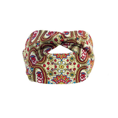 Divat Boho stílusú Cross Hair Band Fejpántok Elasztikus Boho Style Női Turbán Légáteresztő Sport Jóga Fejpánt Fejkendő
