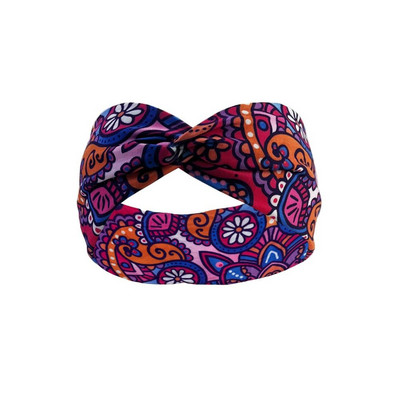 Divat Boho stílusú Cross Hair Band Fejpántok Elasztikus Boho Style Női Turbán Légáteresztő Sport Jóga Fejpánt Fejkendő