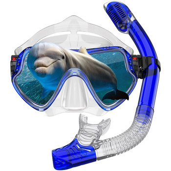 Маска за гмуркане Професионална маска за гмуркане с шнорхел и шнорхели Очила Очила за гмуркане Плуване Лесно дишане Комплект тръби за шнорхел Маска