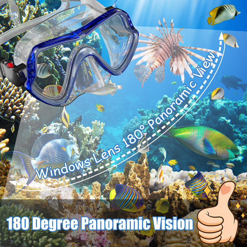 Sukeldumismask Professionaalne snorgelsukeldumismask ja snorkelid Prillid Prillid Sukeldumisujumine Easy Breath Tube komplekt Snorkelmask