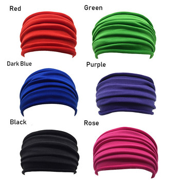 13 Χρώματα Stretch Yoga Hairband Γυναικεία Διπλώστε Φαρδιά Αθλητική Μαλλιά Αντιολισθητική Ελαστική Headband Turban Headwrap Αξεσουάρ για τρέξιμο