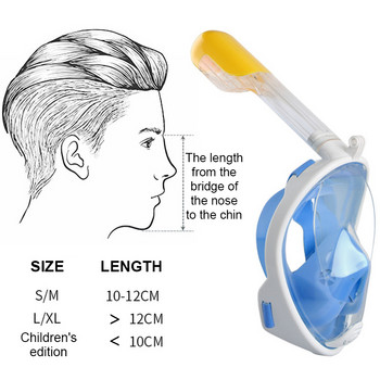 Υποβρύχια κολύμβηση με αναπνευστήρα Full Face Παιδικές μάσκες κολύμβησης Σετ αναπνευστικής μάσκας κατάδυσης κατά της ομίχλης Ασφαλής αναπνοή για παιδιά ενήλικες
