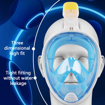 Подводно гмуркане с шнорхел, пълно лице, детски комплект маски за плуване, гмуркане, респираторни маски против замъгляване, безопасно дишане за деца, възрастни