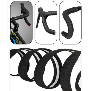 2 ΤΕΜ Ταινία τιμονιού ποδηλάτου EVA PU Bar Tape Soft Cycling Damping with 2 Bar Plug Road Bicycle Αντιολισθητική ταινία λαβής με ιμάντες κραδασμού