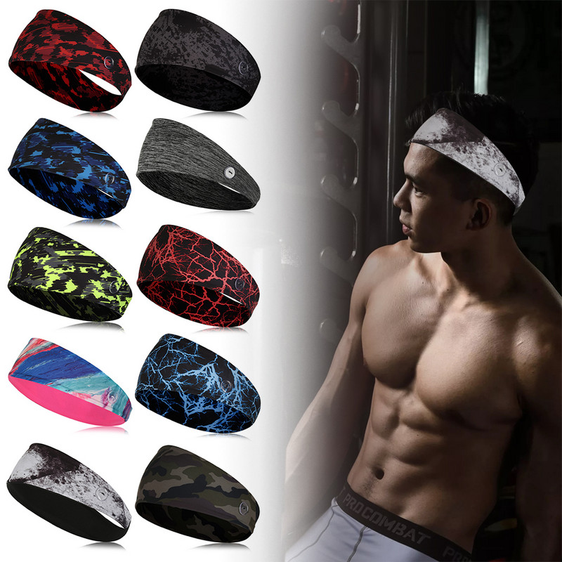 1PC полиестерна неплъзгаща се абсорбираща лента за глава Унисекс спортна лента за пот за коса Колоездене Бягане Фитнес лента за коса Велосипедни шапки с катарама