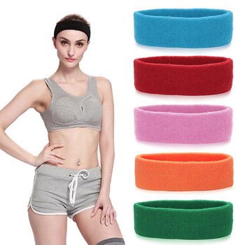 18 χρωμάτων βαμβακερή ζώνη ελαστικών μαλλιών για προπόνηση γιόγκα γυμναστικής τένις μπάσκετ Αθλητικό ύφασμα Terry Athletic Sweat Headbands