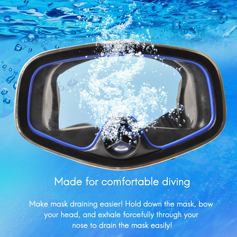 Yon Sub Scuba Diving Classic Free Dive One-Window Silicone Purged Mask Black Nose Valve Голяма рамка Възрастна маска за гмуркане