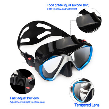 Πανοραμική μάσκα κατάδυσης HD, γυαλιά κατάδυσης κατά της ομίχλης, μάσκα κατάδυσης από σκληρυμένο γυαλί, γυαλιά κολύμβησης για ενήλικες με κάλυμμα μύτης
