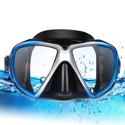 Панорамна HD маска за гмуркане, очила за гмуркане против замъгляване, маска за гмуркане от закалено стъкло, очила за плуване за възрастни и младежи с капак за нос
