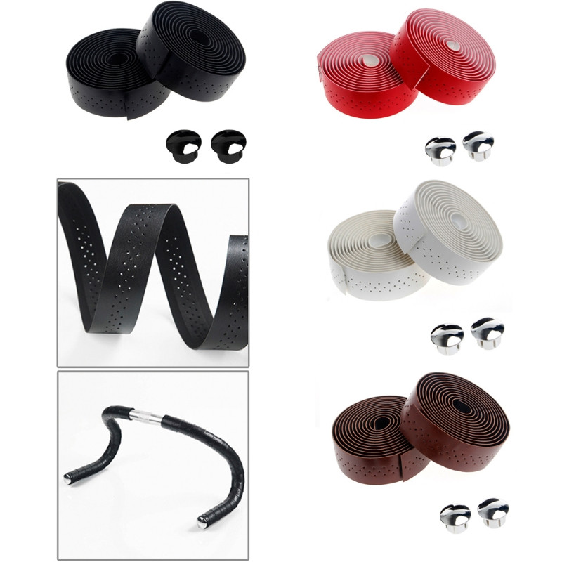 2x Велосипед Колоездене Шосеен велосипед Спортна лента за кормило Обвивка от изкуствена кожа +2 щепсела