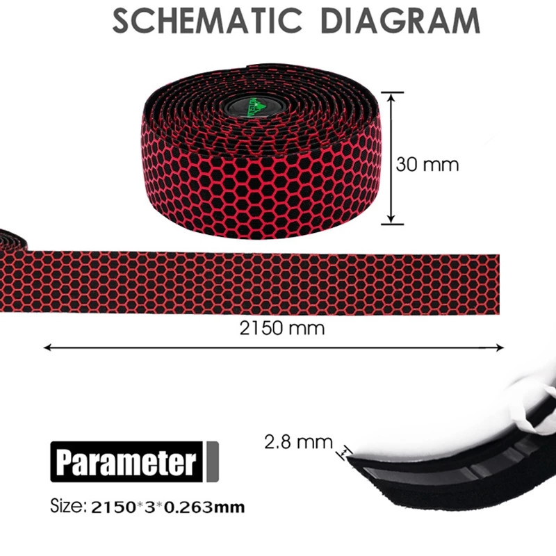 MOTSUV Лента за кормилото на шосеен велосипед Аксесоари за велосипеди 1 чифт Колоездене Мека PU EVA Противоплъзгаща лента за лента за велосипеди Шок абсорбция