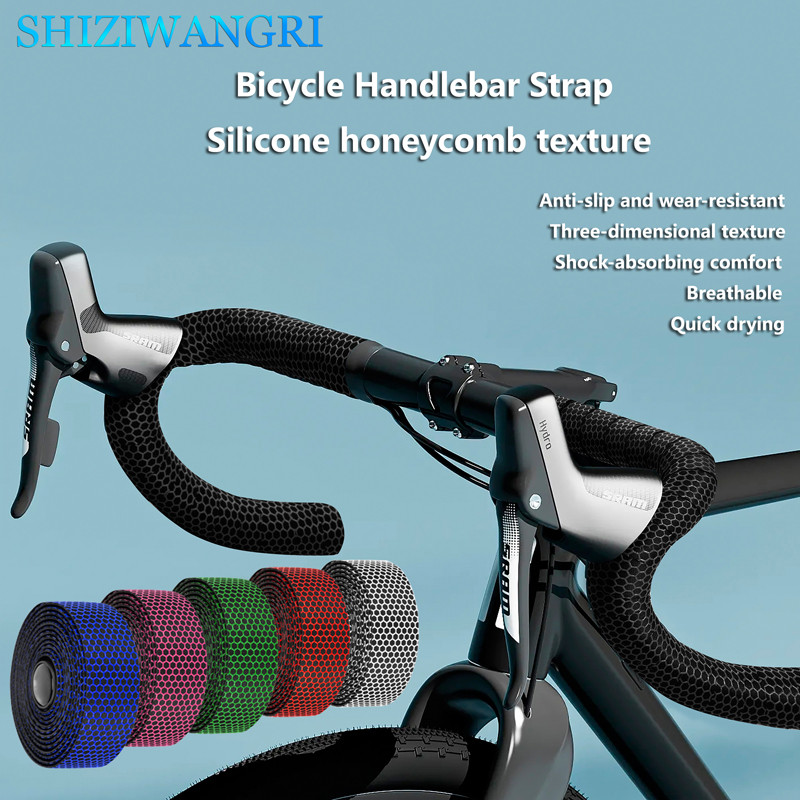 Nauja dviračių vairo juosta, neslysta, stora, smūgiams atspari PU+EVA rankenos juosta su apvyniojamo galo kištuku MTB plento dviračio priedai