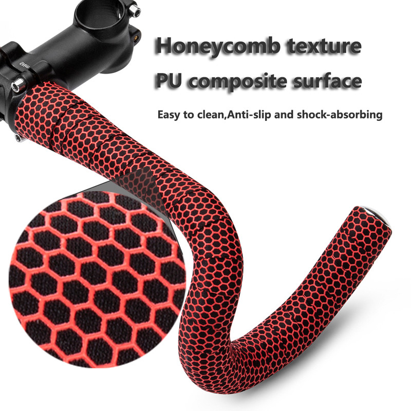 Nauja dviračių vairo juosta, neslysta, stora, smūgiams atspari PU+EVA rankenos juosta su apvyniojamo galo kištuku MTB plento dviračio priedai