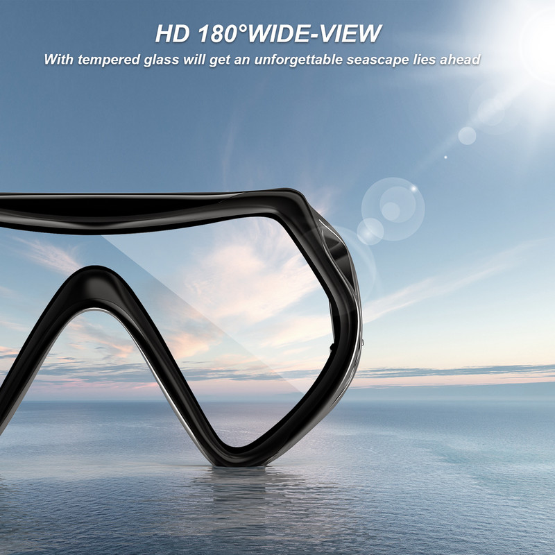 Snorkeling Mask Profesionalūs nardymo akiniai vaikams Plaukimo kaukės Scuba Snorkel Silikoniniai nardymo akiniai su dideliu rėmeliu