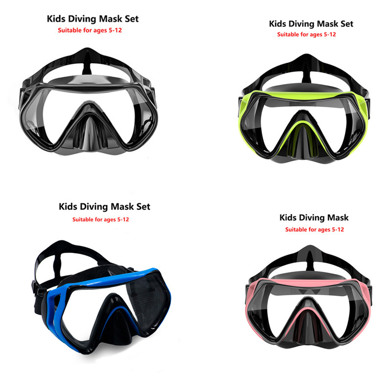 Snorkeling Mask Profesionalūs nardymo akiniai vaikams Plaukimo kaukės Scuba Snorkel Silikoniniai nardymo akiniai su dideliu rėmeliu