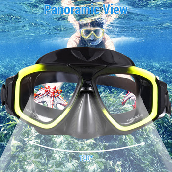 Σετ αναπνευστήρα για ενήλικες Μάσκα κολύμβησης κατά της ομίχλης με Dry Top Snorkel Tube για κολύμβηση με αναπνευστήρα, θαλάσσια σπορ