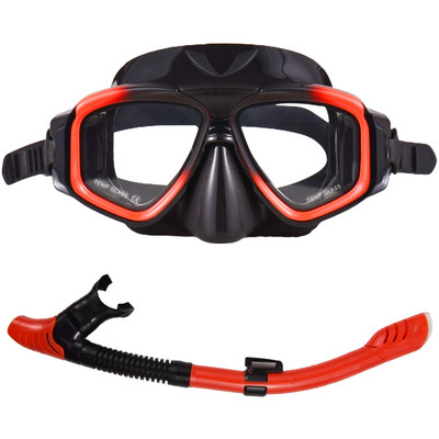 Felnőtt snorkelkészlet páramentes úszómaszk száraz tetejű búvárcsővel búvárkodáshoz, úszáshoz, vízi sportokhoz