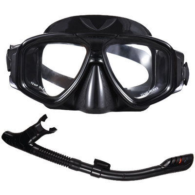Felnőtt snorkelkészlet páramentes úszómaszk száraz tetejű búvárcsővel búvárkodáshoz, úszáshoz, vízi sportokhoz
