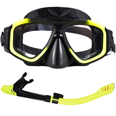 Felnőtt snorkelkészlet páramentes úszómaszk száraz tetejű búvárcsővel búvárkodáshoz, úszáshoz, vízi sportokhoz