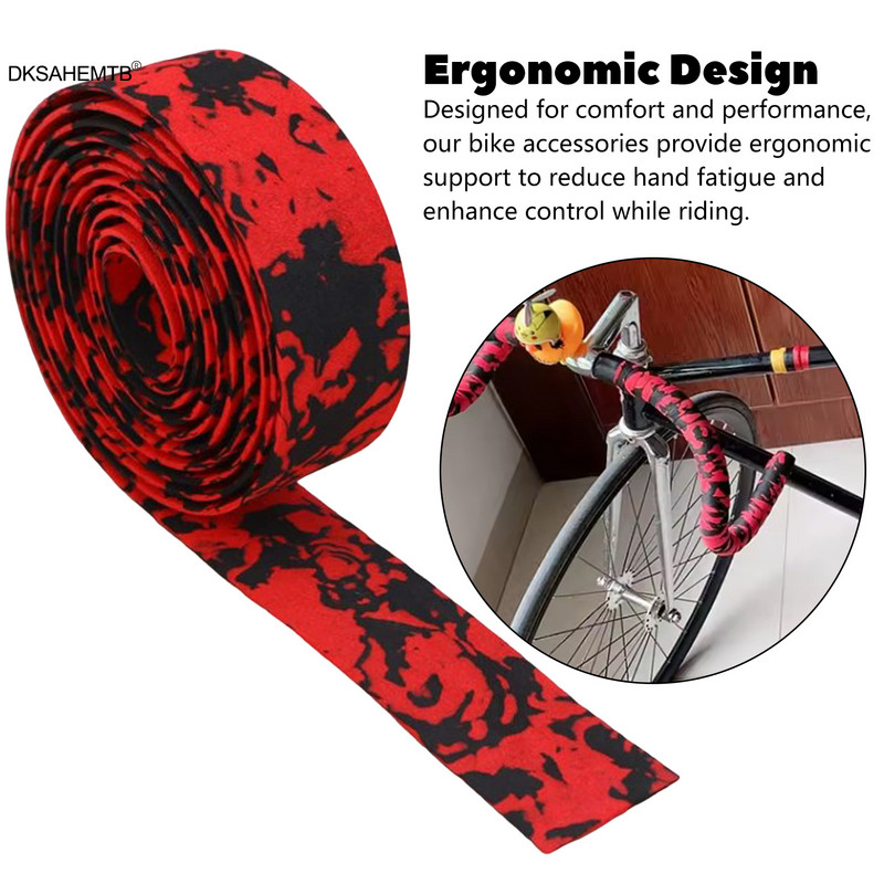 Dviračio vairo juosta kamufliažinė neslystanti elastinga amortizacija dviračių dviračių dviračio rankenos diržo tvarstis vairo dangtelis