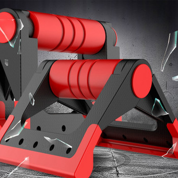 Αναδιπλούμενος βραχίονας ώθησης οικιακής χρήσης Fitness Push-ups Εξοπλισμός γυμναστικής Push Up Bar (Κόκκινη)