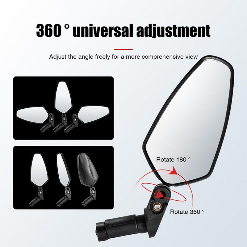 Регулируемо сгъваемо велосипедно огледало Огледало за обратно виждане с висока разделителна способност и голям ъгъл на гледане
