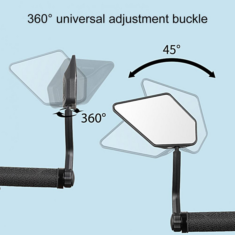 1 комплект практично MTB огледало за обратно виждане Въртящо се безплатно регулиране Вградено огледало за обратно виждане за колоездене против ръжда