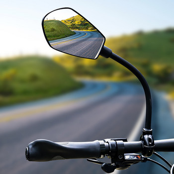 1 бр. Универсално велосипедно огледало за обратно виждане Регулируема силиконова дръжка Колоездене Огледала за обратно виждане за MTB аксесоари за шосейни велосипеди