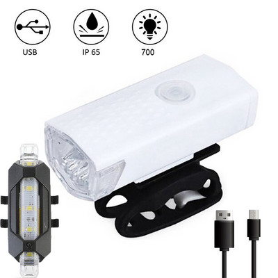 Φωτιστικό ποδηλάτου ποδηλάτου USB LED Επαναφορτιζόμενο σετ MTB Ποδήλατο δρόμου Μπροστινό Πίσω Φωτιστικό Προβολέα Φακός Φωτιστικό Ποδηλασία Αξεσουάρ ποδηλασίας