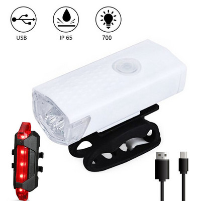 Φωτιστικό ποδηλάτου ποδηλάτου USB LED Επαναφορτιζόμενο σετ MTB Ποδήλατο δρόμου Μπροστινό Πίσω Φωτιστικό Προβολέα Φακός Φωτιστικό Ποδηλασία Αξεσουάρ ποδηλασίας