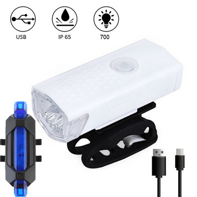 Φωτιστικό ποδηλάτου ποδηλάτου USB LED Επαναφορτιζόμενο σετ MTB Ποδήλατο δρόμου Μπροστινό Πίσω Φωτιστικό Προβολέα Φακός Φωτιστικό Ποδηλασία Αξεσουάρ ποδηλασίας