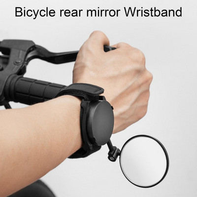 POM Удобно издръжливо отразяващо огледало за велосипед Черно огледало за велосипед с каишка за китка за сгъваем велосипед