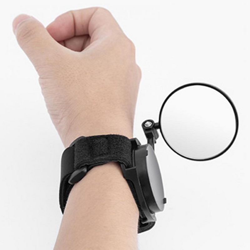 POM kényelmes, tartós kerékpáros fényvisszaverő tükör fekete kerékpáros tükör csuklópánttal összecsukható kerékpárhoz