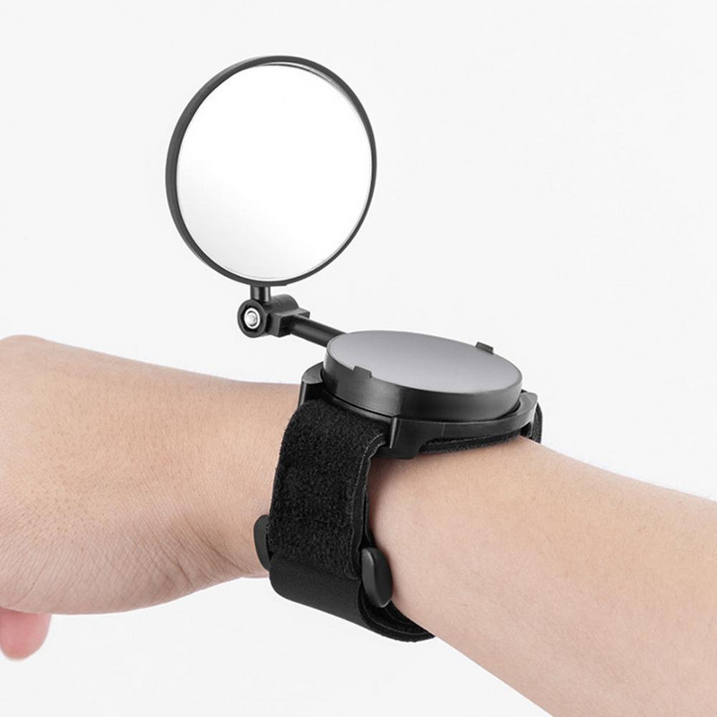POM kényelmes, tartós kerékpáros fényvisszaverő tükör fekete kerékpáros tükör csuklópánttal összecsukható kerékpárhoz