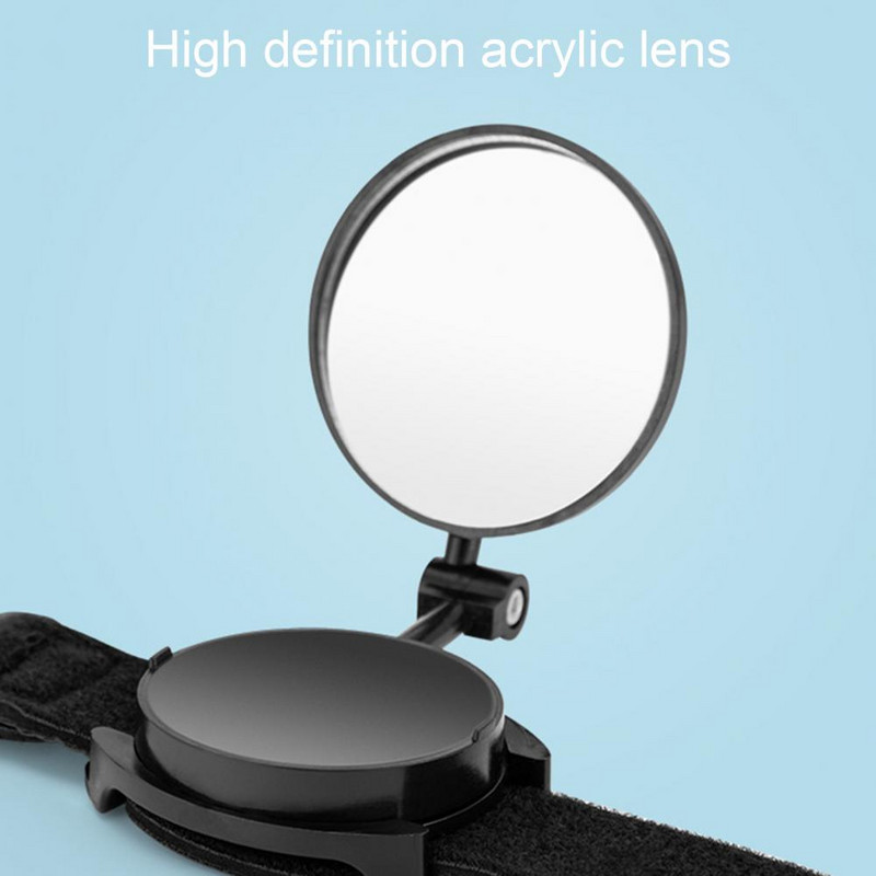 POM kényelmes, tartós kerékpáros fényvisszaverő tükör fekete kerékpáros tükör csuklópánttal összecsukható kerékpárhoz