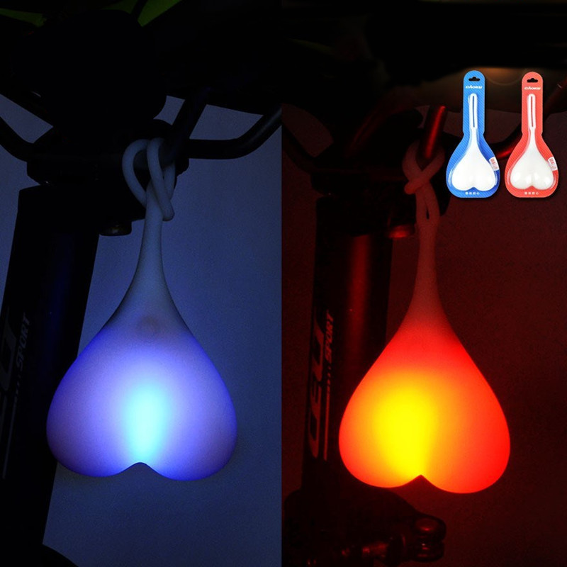 Kerékpárlámpa Új kreatív kerékpár hátsó hátsó lámpa 4 színes szívgolyó biztonsági figyelmeztető lámpa kerékpározás vízálló LED lámpa