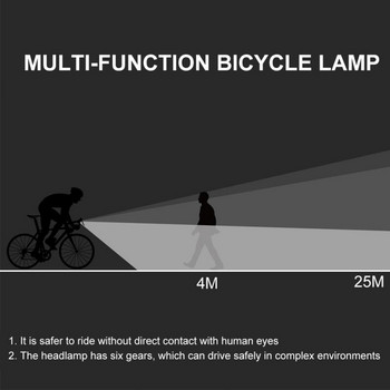 ZK50 1000 Lumen Μπροστινό φως ποδηλάτου Led 2400 mAh MTB Προβολέας ποδηλάτου Αλουμινίου Επαναφορτιζόμενη λάμπα ποδηλάτου με 6 λειτουργίες φωτισμού
