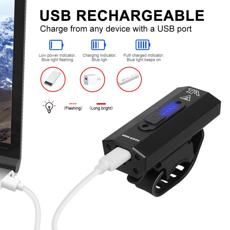 ZK50 1000 Lumen első kerékpáros világító LED 2400 mAh MTB kerékpáros fényszóró alumínium héjú újratölthető kerékpáros lámpa 6 fénymóddal