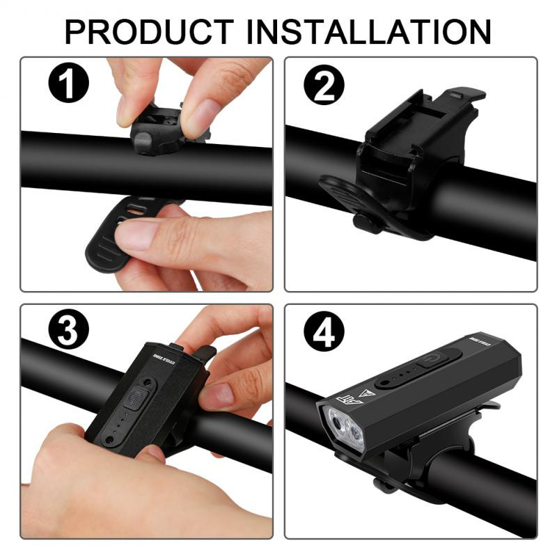 ZK50 1000 Lumen első kerékpáros világító LED 2400 mAh MTB kerékpáros fényszóró alumínium héjú újratölthető kerékpáros lámpa 6 fénymóddal